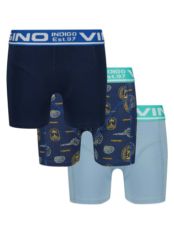 3er-Set: Boxershorts in Dunkelblau/ Hellblau
