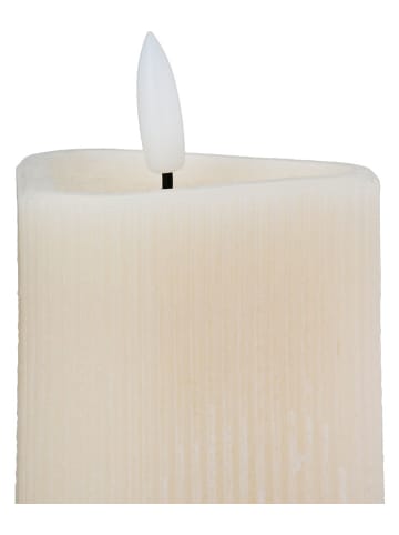 LED-Kerze "Riffle" in Creme - (B)7 x (H)12,5 x (T)7 cm