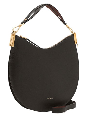 Leren schoudertas zwart - (B)38 x (H)26 x (D)5 cm