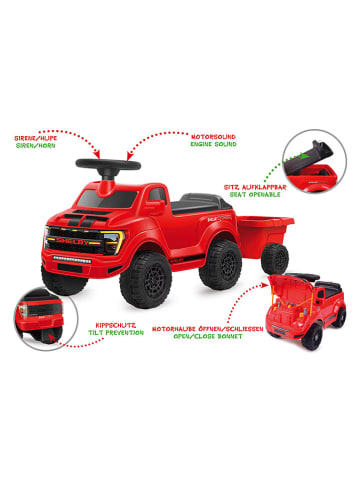 Jeździk "Shelby Ford F-150 Raptor" w kolorze czerwonym z przyczepką - 18 m+