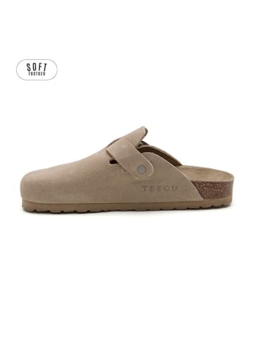 Leren clogs lichtbruin