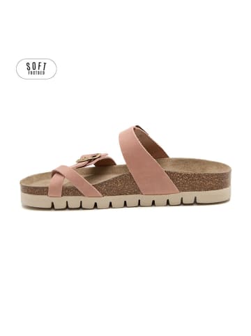 Leder-Zehentrenner in Rosa