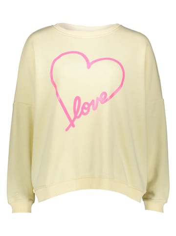 Sweatshirt "Heart Love" in Hellgelb