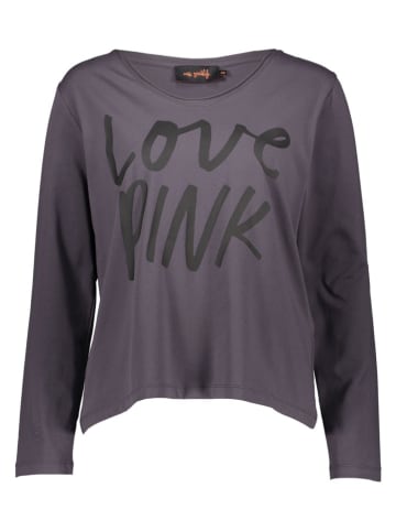 Longsleeve "Love Pink" in Anthrazit