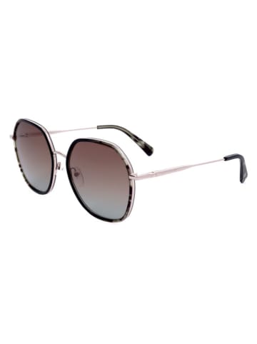 Damen-Sonnenbrille in Grün-Roségold/ Rosa-Hellbraun