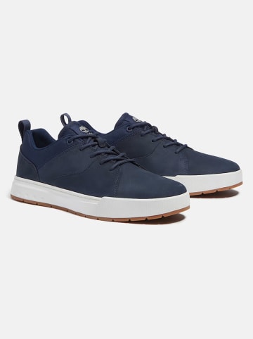 Leder-Sneakers in Dunkelblau