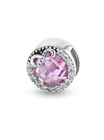 Zilveren bead met edelstenen