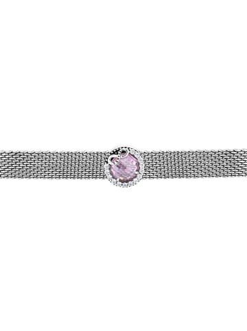 Zilveren bead met edelstenen