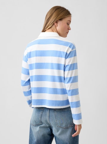 Poloshirt lichtblauw/wit