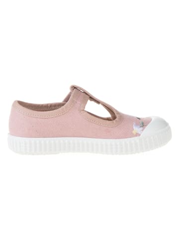 Spangenballerinas in Rosa