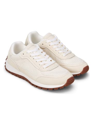 Leder-Sneakers in Creme