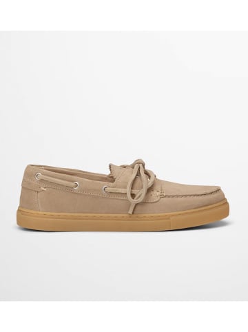 Leder-Schnürschuhe in Beige