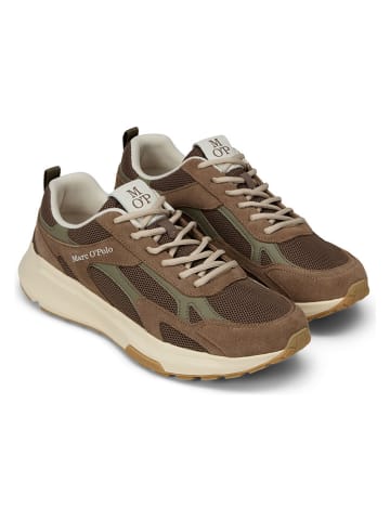 Leren sneakers bruin/kaki