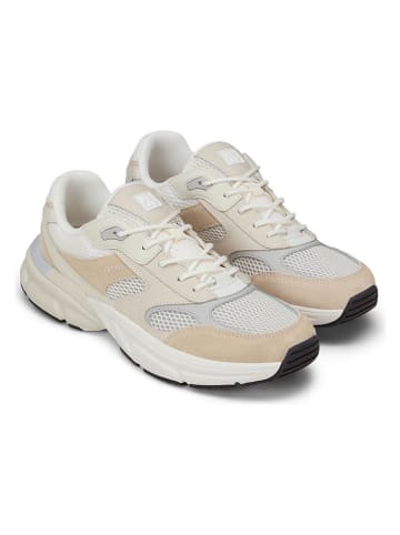 Leder-Sneakers in Beige