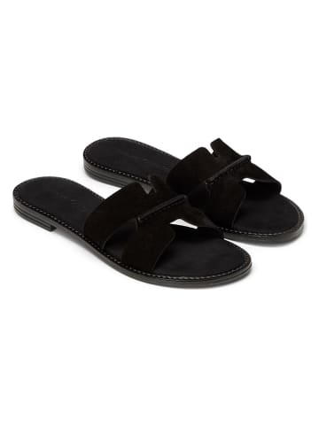 Leren slippers zwart