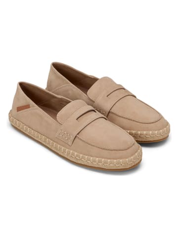 Leren espadrilles beige