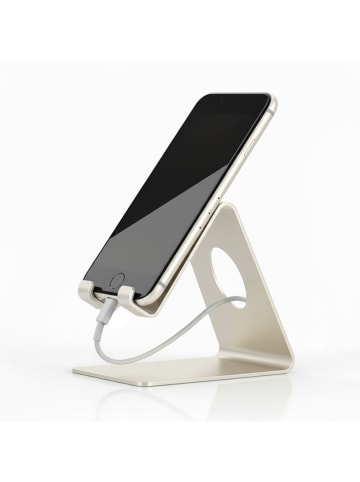 Mobiele telefoonhouder crème - (B)6 x (H)12 x (D)10 cm