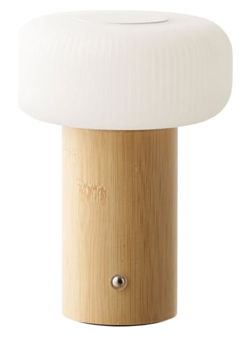 LED-Tischleuchte "Stafford" in Weiß/ Beige - (H)18 x Ø 13,5 cm