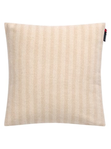 Kissenhülle "Fischgrät" in Beige/ Creme