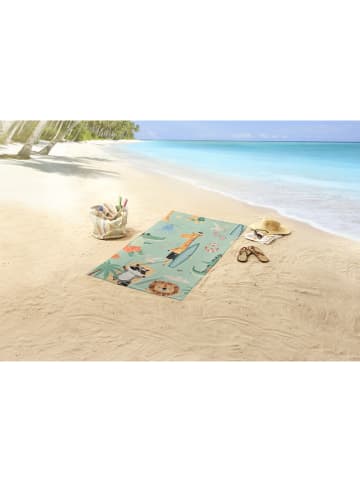 Strandtuch "Soleil" in Türkis/ Beige
