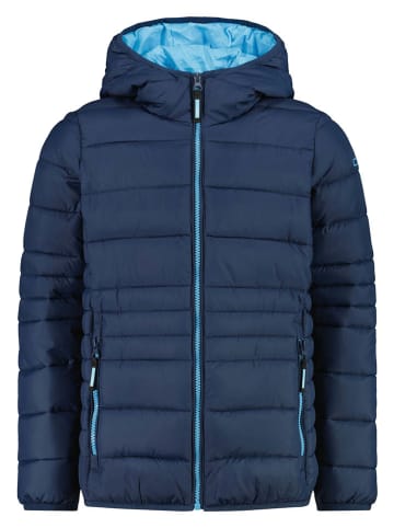 Doorgestikte jas donkerblauw