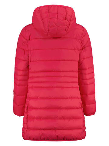 Doorgestikte mantel rood