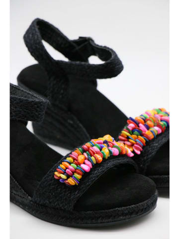 Sleehaksandalen zwart