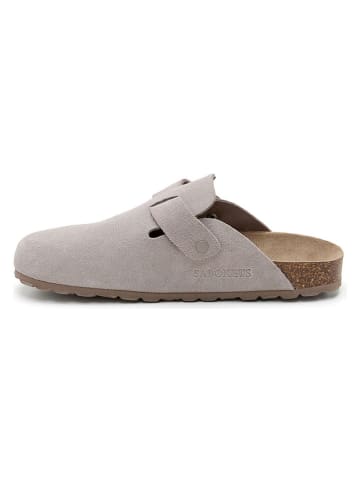 Leder-Clogs in Grau