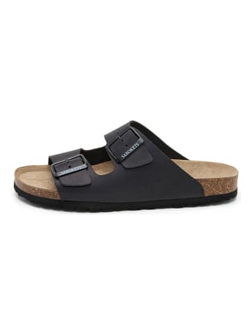 Leder-Pantoletten in Schwarz