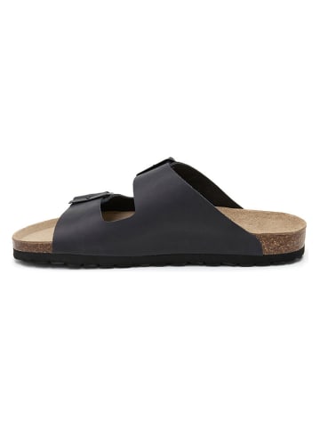 Leder-Pantoletten in Schwarz