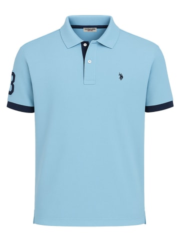 Koszulka polo w kolorze błękitnym