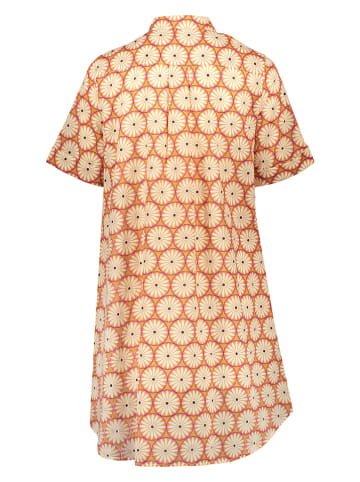 Kleid in Orange/ Creme