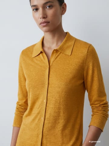 Linnen vest mosterdgeel