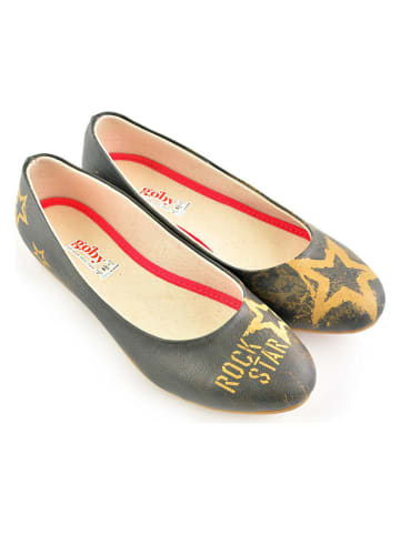 Ballerinas in Grau/ Orange