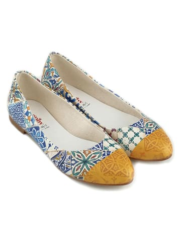 Ballerinas in Blau/ Orange