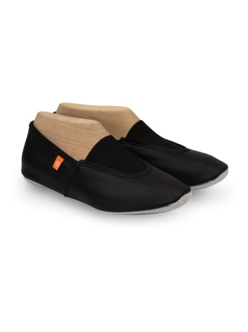 Leren pantoffels "Master" zwart