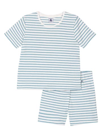 Pyjama in Hellblau/ Weiß