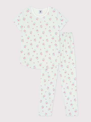 Pyjama in Weiß/ Grün