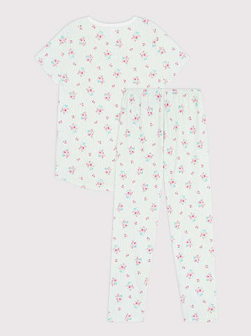 Pyjama in Weiß/ Grün