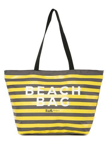 Strandtasche in Gelb/ Grau - (B)53 x (H)34 x (T)18 cm