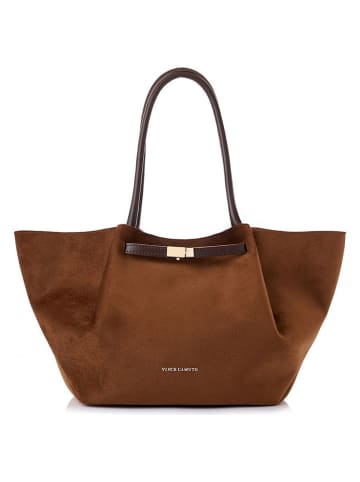 Shopper bag w kolorze jasnobrązowym - 52 x 27 x 13 cm