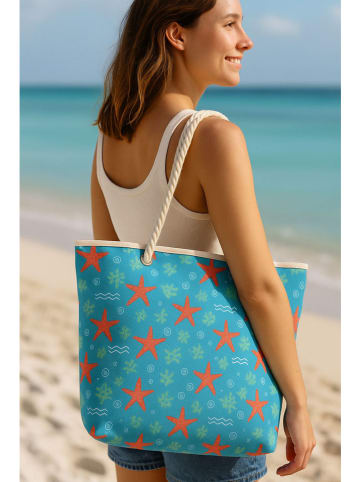 Torba plażowa w kolorze niebieskim - 55 x 36 x 15 cm