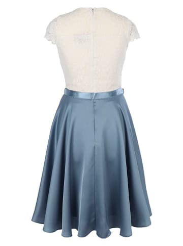 Jurk crème/blauw