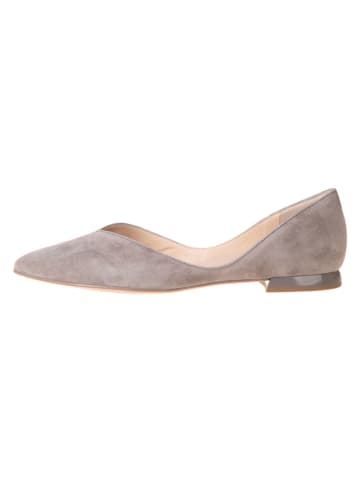 Leder-Ballerinas "Basic" in Grau