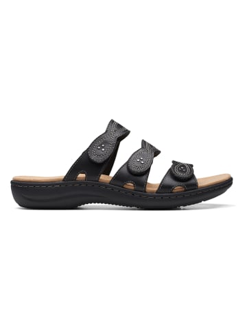 Leder-Pantoletten in Schwarz