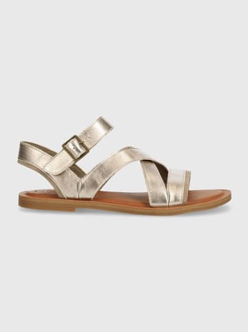 Leder-Sandalen in Gold