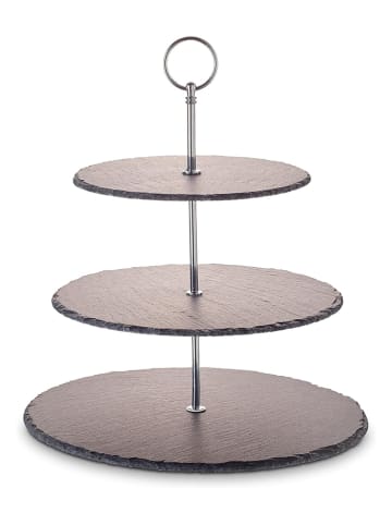 Etażerka w kolorze srebrno-szarym - wys. 35 cm