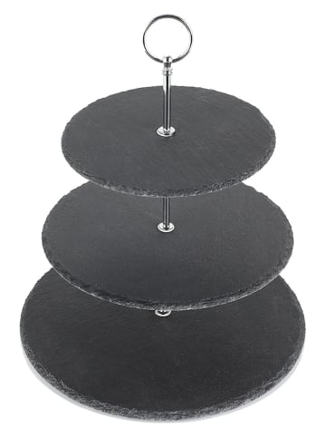 Etagere in Grau/ Silber - (H)35 cm