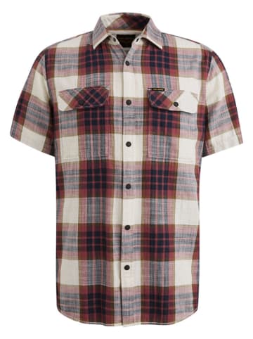 Blouse - regular fit - crème/rood