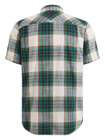 Hemd - Regular fit - in Creme/ Grün